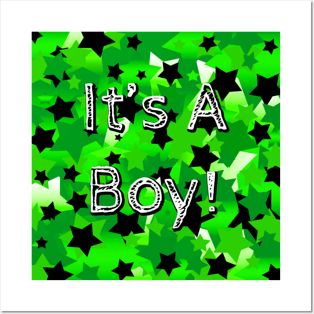 It's A Boy! Stars in Greens Wall Art by BlakCircleGirl